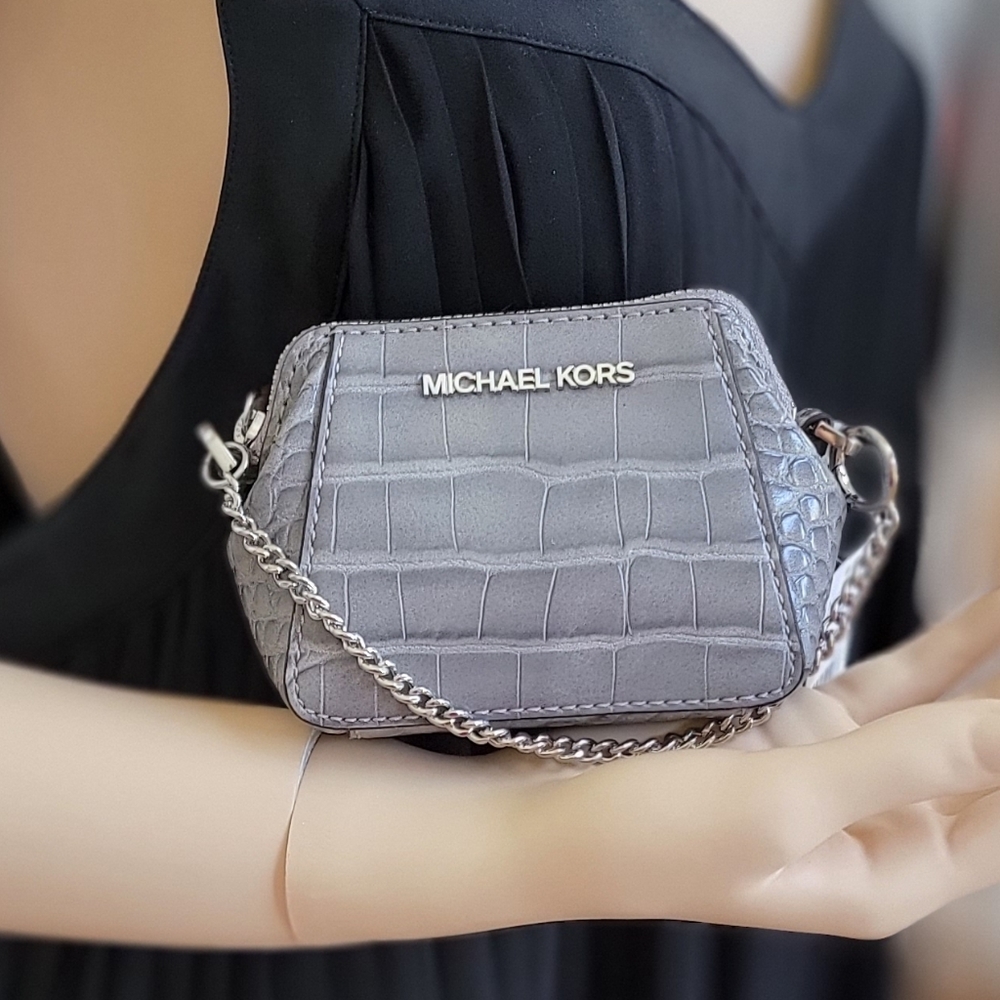 Michael Kors Charlotte SM Keyfob Pouch Grey - Picture 2 of 5